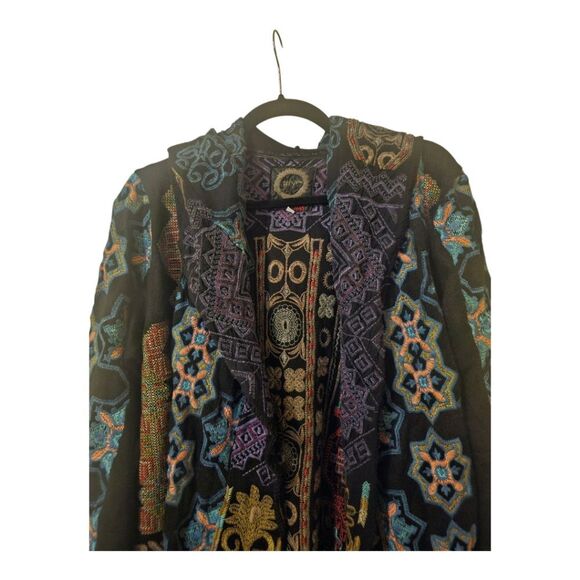 SOLD!! BIYA JOHNNY WAS Tulum Embroidered Hooded Duster Cardigan - Size XL - Picture 3 of 9